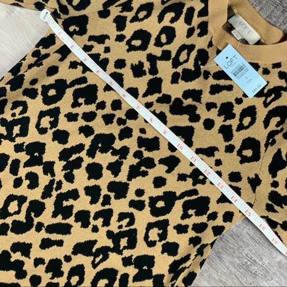 NWOT LOFT Cheetah Print Sweater Dress Size Small Petite Long Sleeve. - Picture 7 of 9